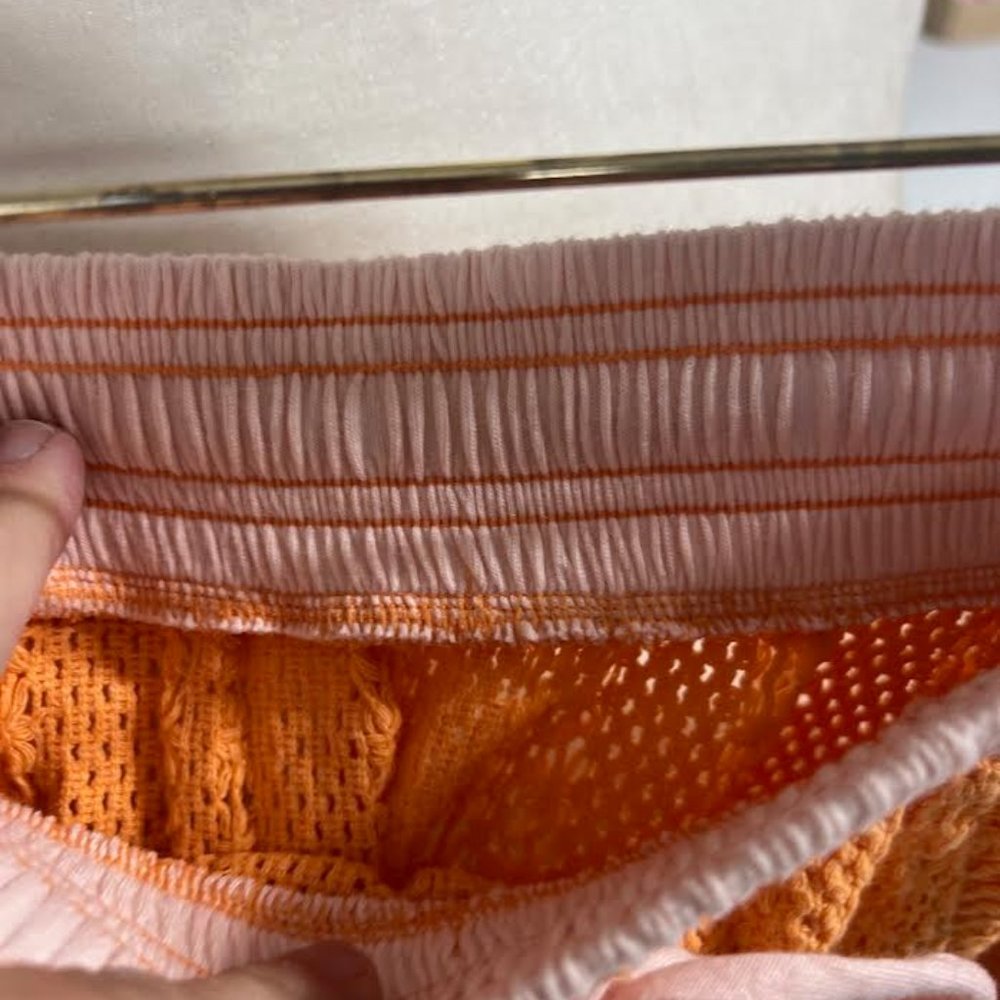 NWOT Free People Crocheted Haram Pants in Orange/Pink - L/XL - Picture 6 of 9